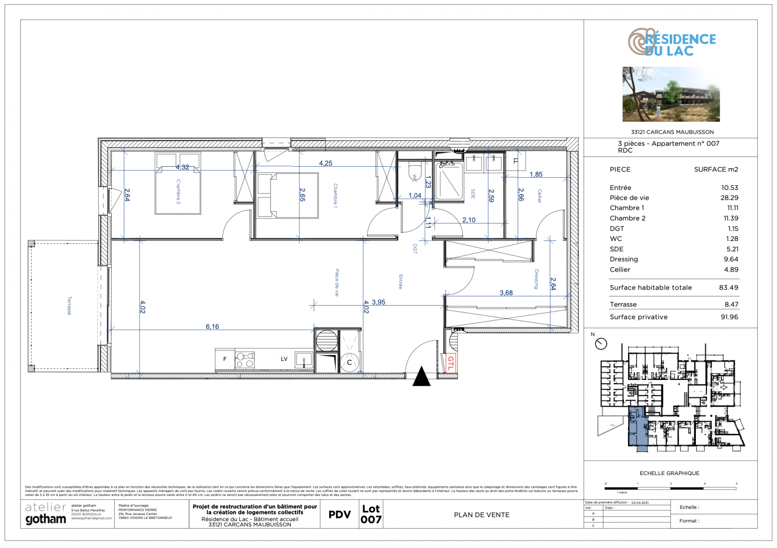 Appartement à vendre de type 3 proche du Lac de Maubuisson Carcans Maubuisson Hourtin Lacanau Gironde Nouvelle Aquitaine Lac de Maubuisson Programme livrable le 3ème trimestre 2023