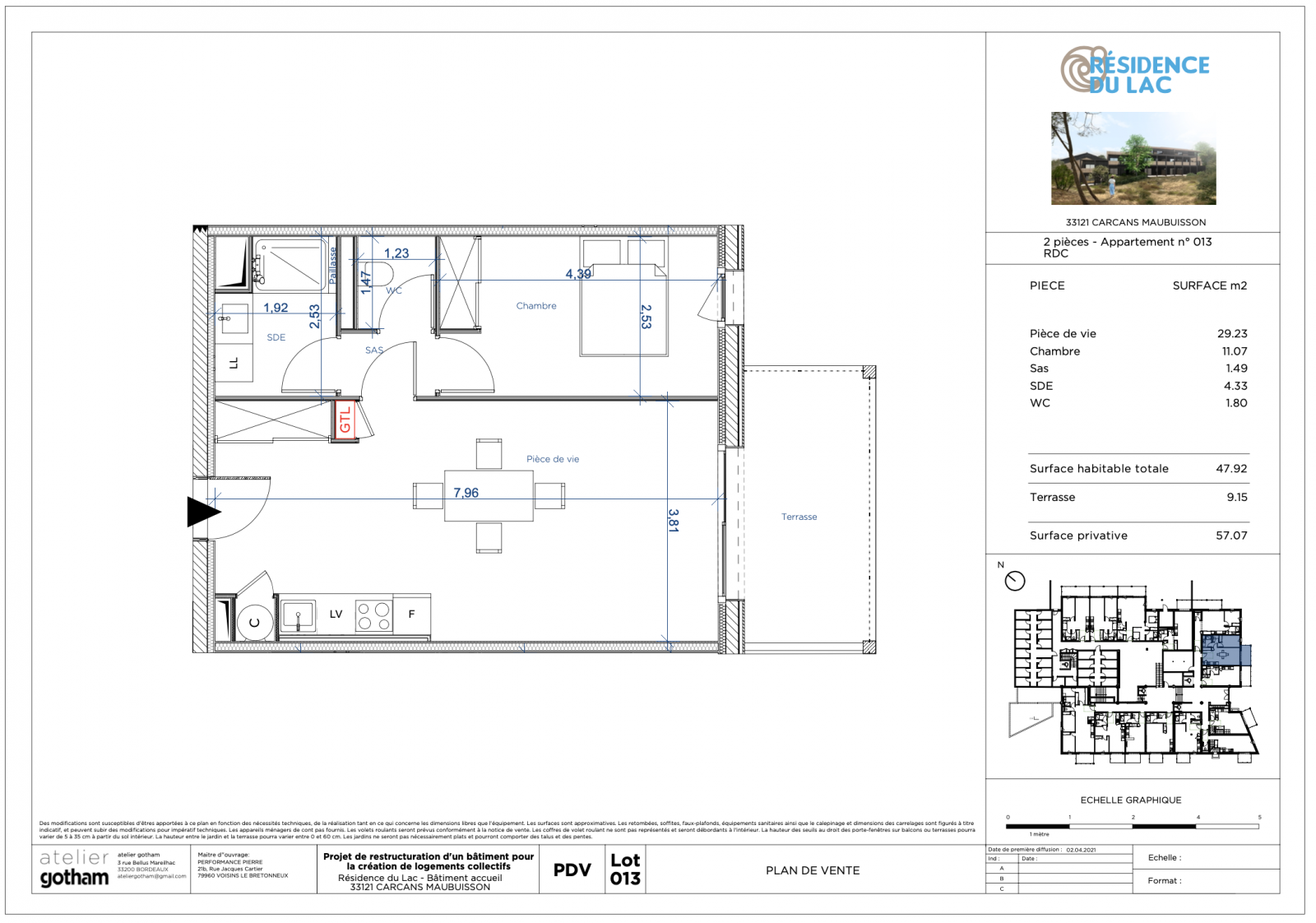 Appartement de type 2 à Carcans Maubuisson