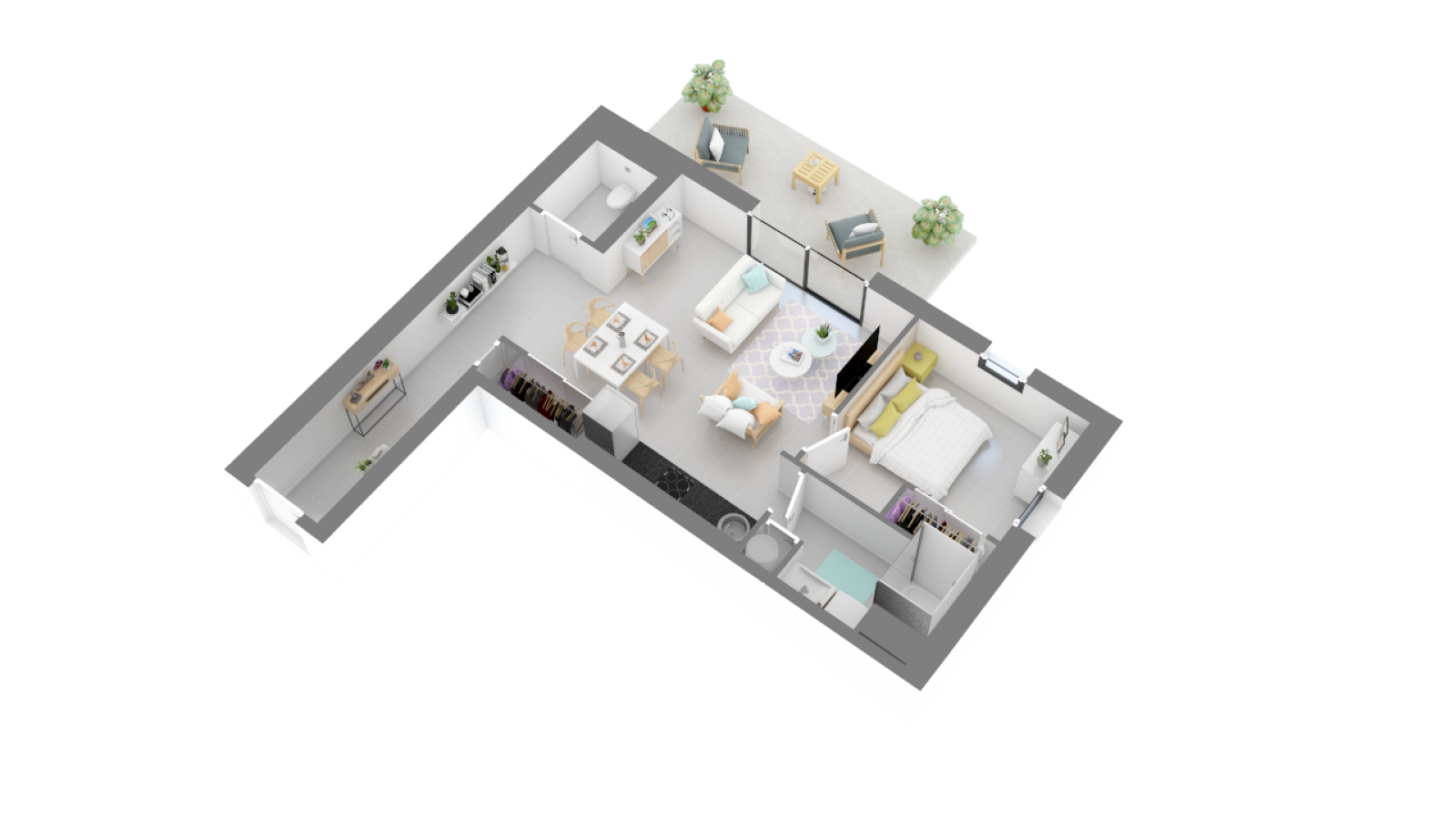 En exclusivité Appartement dans nouvelle résidence à Maubuisson de type 2 en RDC