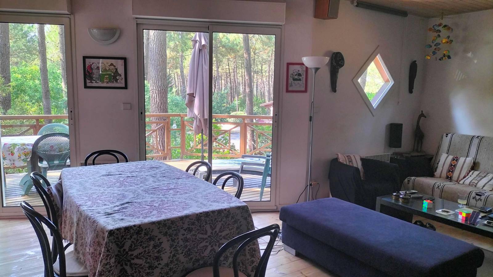 séjour avec salon accès terrasse lacanau océan