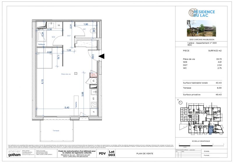 Appartement neuf T1 bis