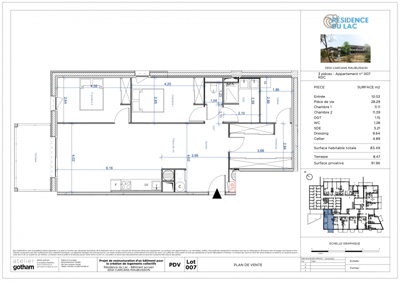 Appartement à vendre de type 3 proche du Lac de Maubuisson Carcans Maubuisson Hourtin Lacanau Gironde Nouvelle Aquitaine Lac de Maubuisson Programme livrable le 3ème trimestre 2023