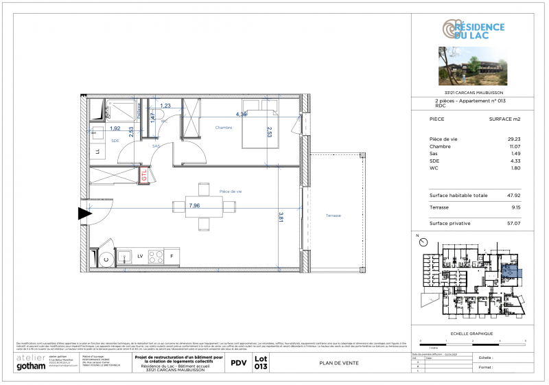 Appartement de type 2 à Carcans Maubuisson