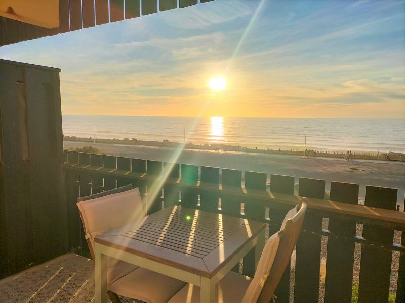 Superbe coucher de soleil depuis ce studio en location pour vos vacances à Lacanau-Océan