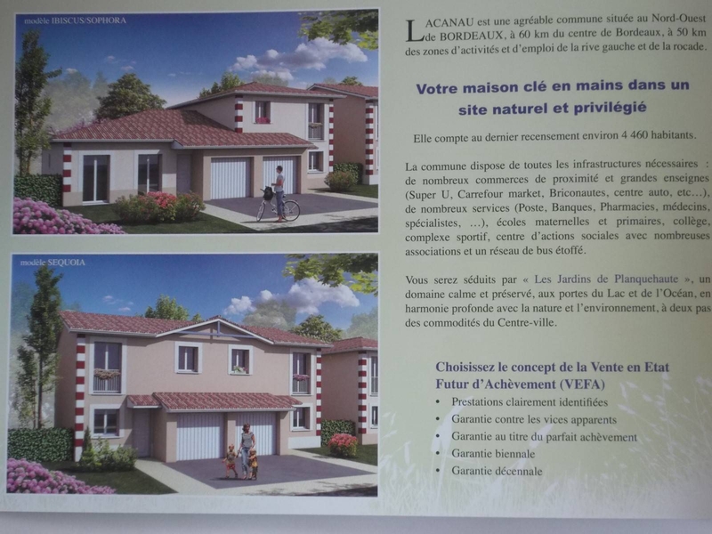 Vente Maison neuve avec frais de notaire réduits à Lacanau-Médoc.